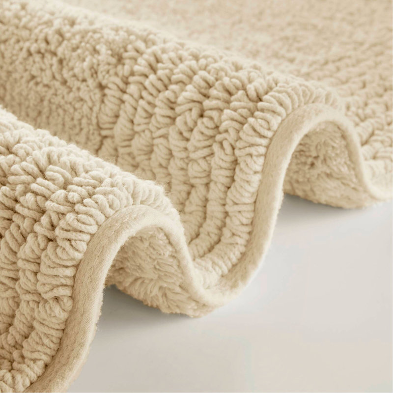 1 PCS 24X44" 100% Cotton Tufted 3000 GSM Reversible Bath Rug Natural, Natural, Single - 2' x 3'8"