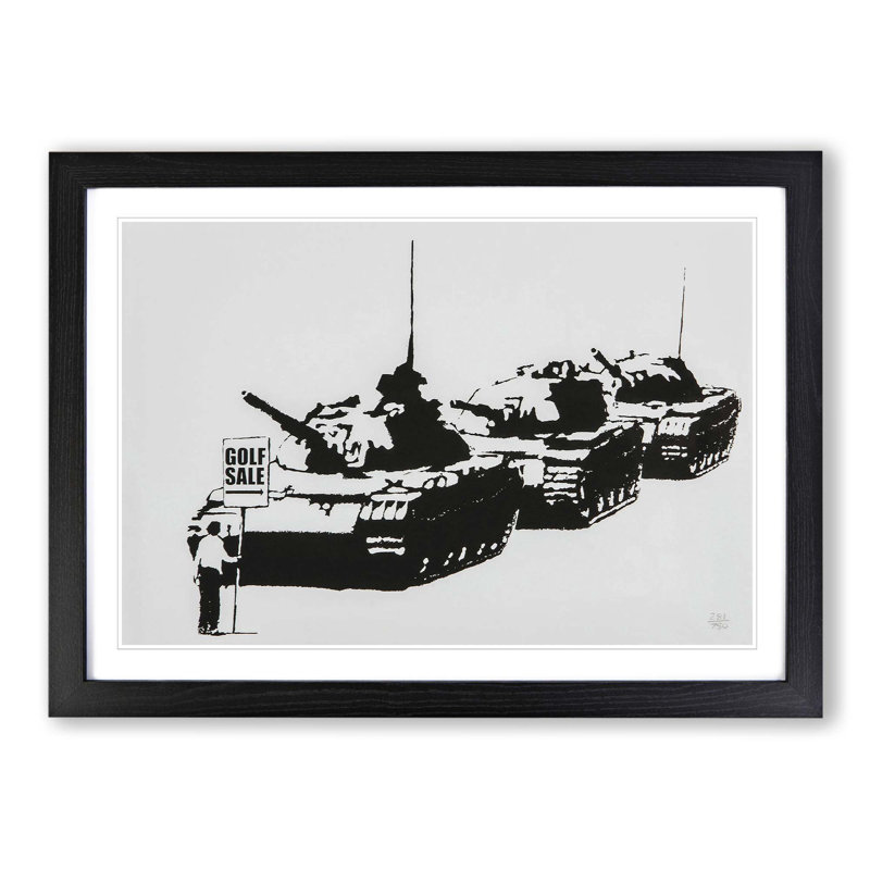 Golf Sale Graffiti by Banksy Framed - Framed Print, Black