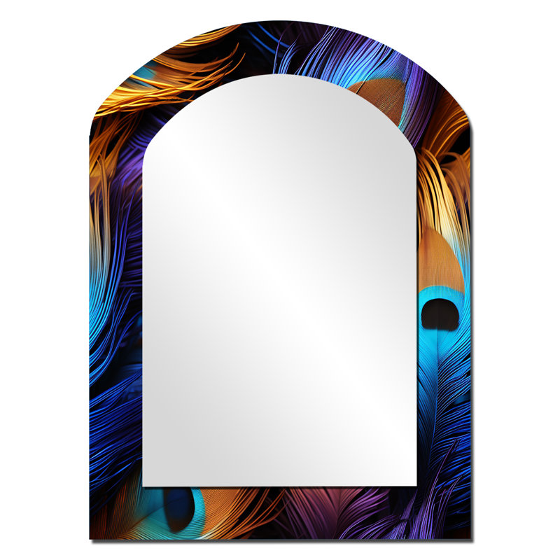 Miroir mural bleu et pruple, 34 po x 25 po