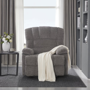 Breasha 39.7" Wide Manual Upholstered Swivel Rocker Recliner