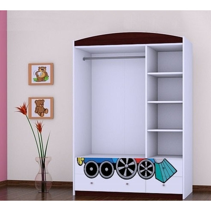 Buster 3 Door Wardrobe, Black