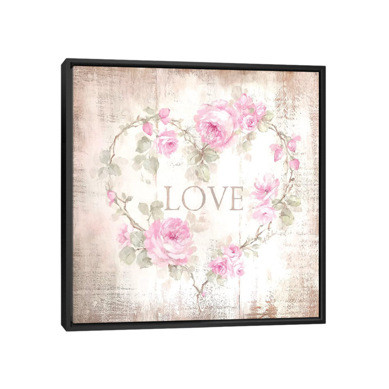 " Love Sign " by Debi Coules, 12" H x 12" W x 1.5" D, Black Framed Canvas