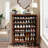 33.46" Modern Walnut Wooden  6-Tier Shoe Cabinet With Louvered Doors-865478703