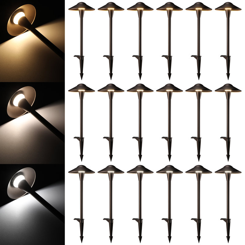 LED Landscape Light, Color Temperature Selectable Low Voltage Waterproof, Saucer Head