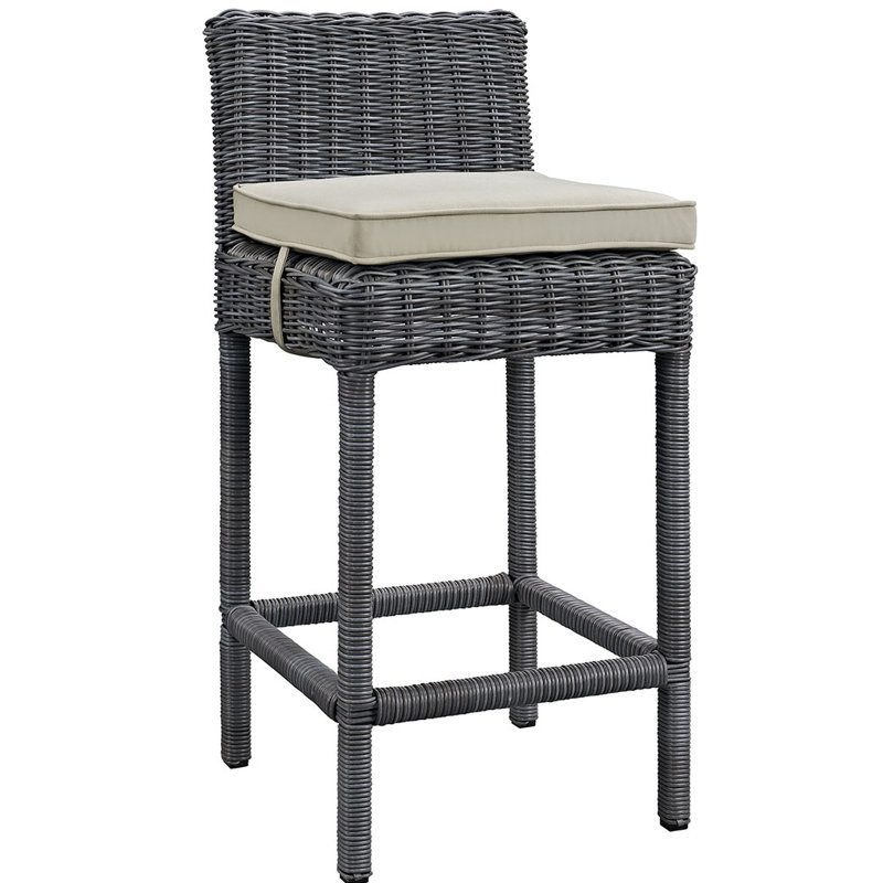 Tabouret de bar Modway Invite, Toile Sunbrella® beige antique