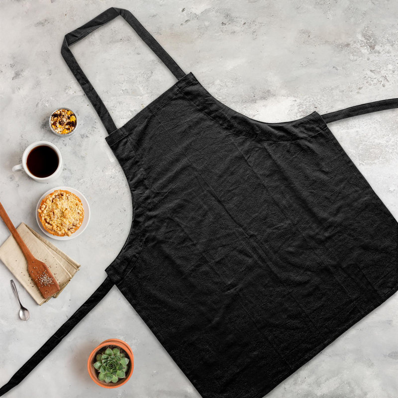 Solid Colour Bib Apron, 2, Black
