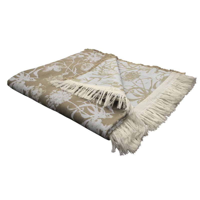 Micheal Throw Blanket, Beige/White