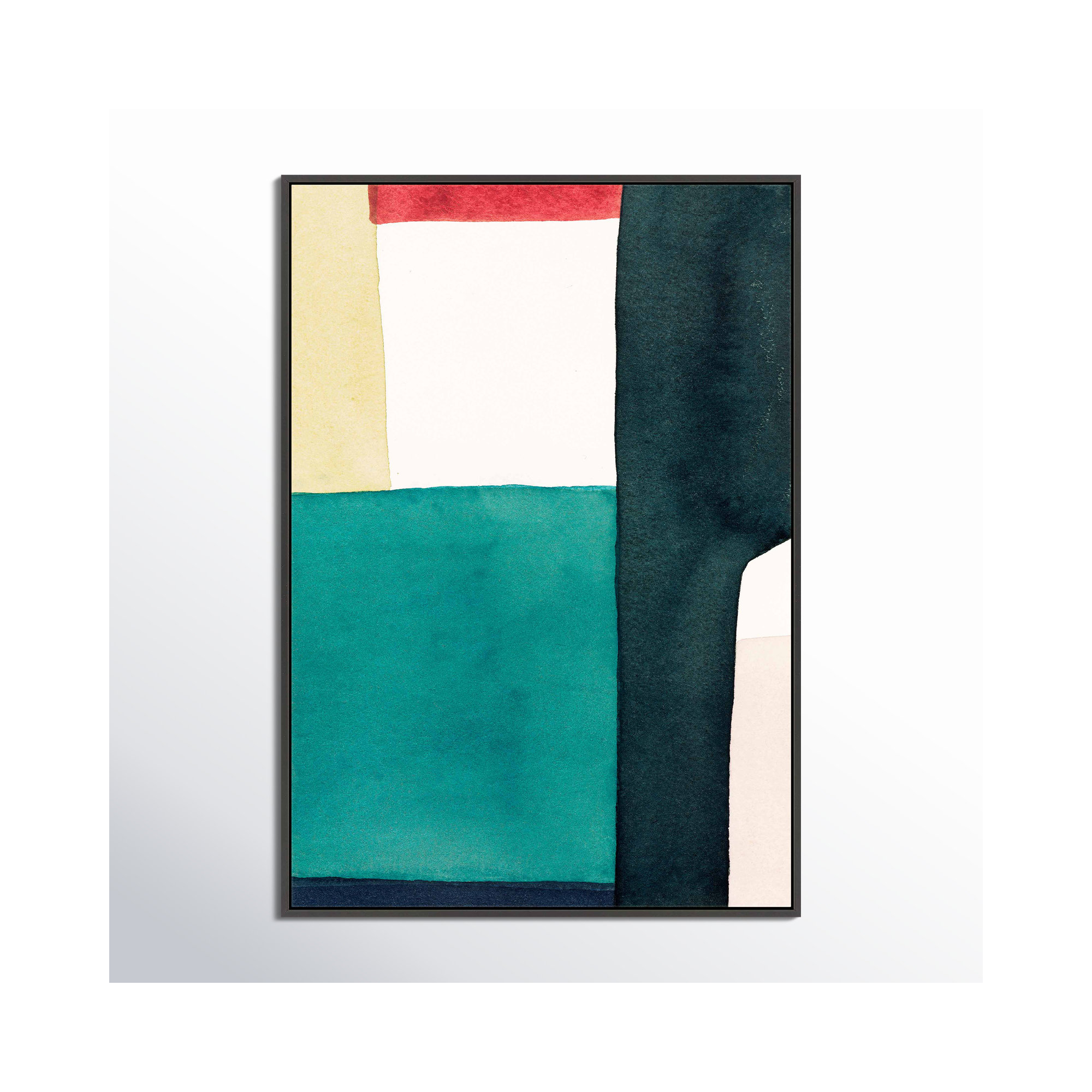 Layers Of Indigo by Julia Balfour, 38" H x 26.5" W x 1.25" D, Black Picture Framed Canvas