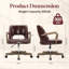 Chaise de bureau pivotante à hauteur ajustable avec roulettes - siège à dossier moyen en tissu, base en bois-636288513-636288517