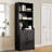 Damilja 27.5" W x 75.5" H Standard Bookcase 3 Shelf with Two Doors-1818646797
