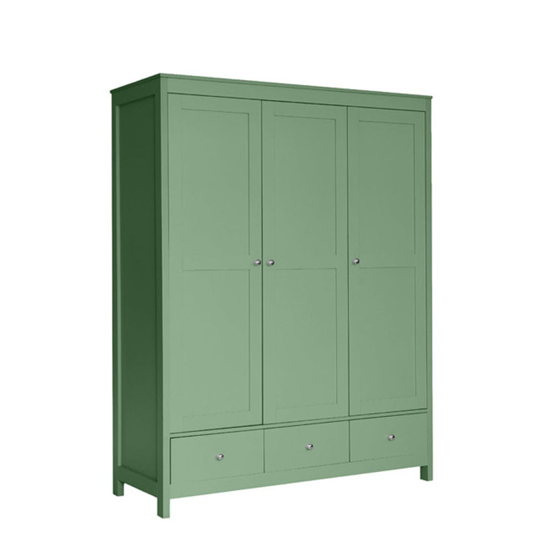 NEO 3 Door Manufactured Wood Wardrobe, Sage Green