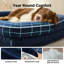 Lit orthopédique pour chien de taille moyenne, avec traversin ovale avec housse en molleton doux imperméable et lavable-126133073-129221454