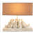 Whitewashed Rabbit Table Lamp With Linen Shade, Farmhouse Nursery Decor, Animal-Themed Bedroom Light