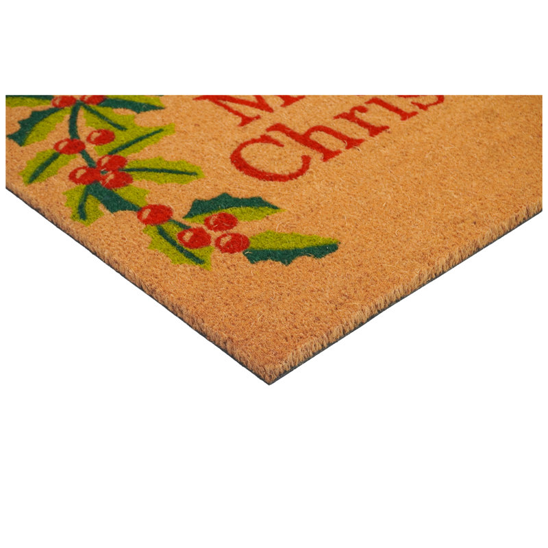 Amiel Non-Slip Christmas Outdoor Doormat, Rectangle 2' x 3'