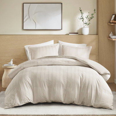Housse de couette entièrement tissée avec revers en microfibre, résistante au boulochage, tailles pour dortoirs de style scandinave, attaches intérieures en forme de nuage brossée, de chambres simples à très grandes chambres transitionnelles