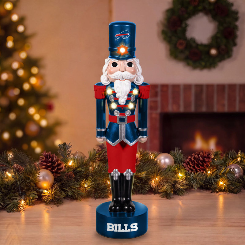 Casse-noisette lumineux DEL sous licence officielle NFL, 30 cm de hauteur, Buffalo Bills