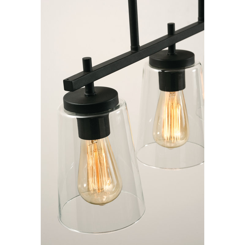 Raffaela 3 - Light Kitchen Island Pendant, Black, Clear