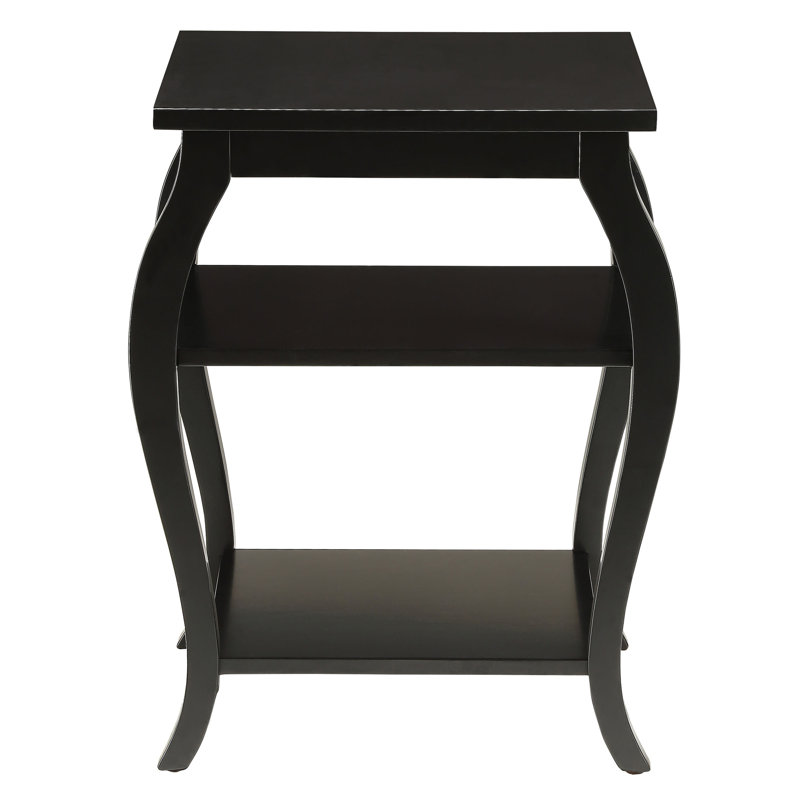 Black 2-shelf End Table, Black