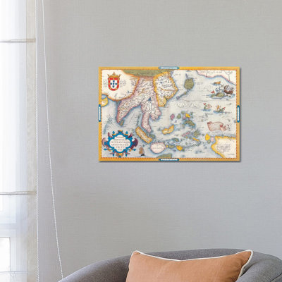 Antique Map East Asia - Wrapped Canvas Print