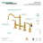 Kingston Brass Restoration Two-Handle 4-Hole Deck Mount Bridge Kitchen Faucet with Brass Side Sprayer-31820091