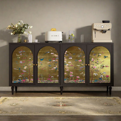 Buffet en bois de grande capacité à quatre portes