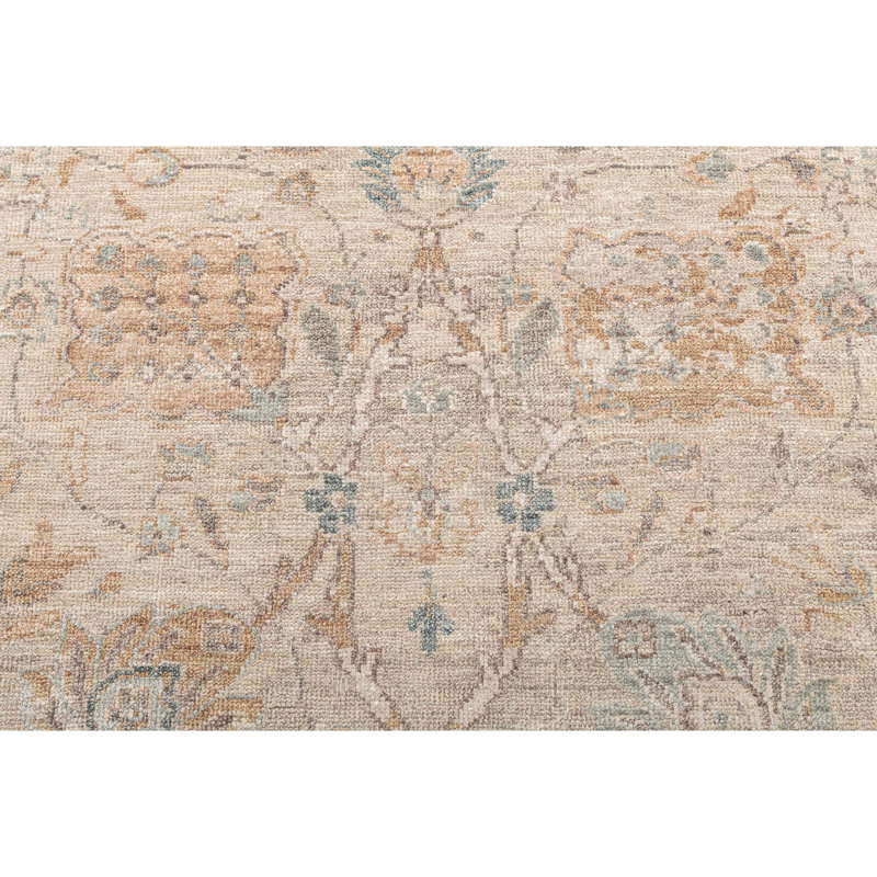 Hand Knotted Southwestern Area Rug in Beige/Gray, Rectangle 12' x 15'