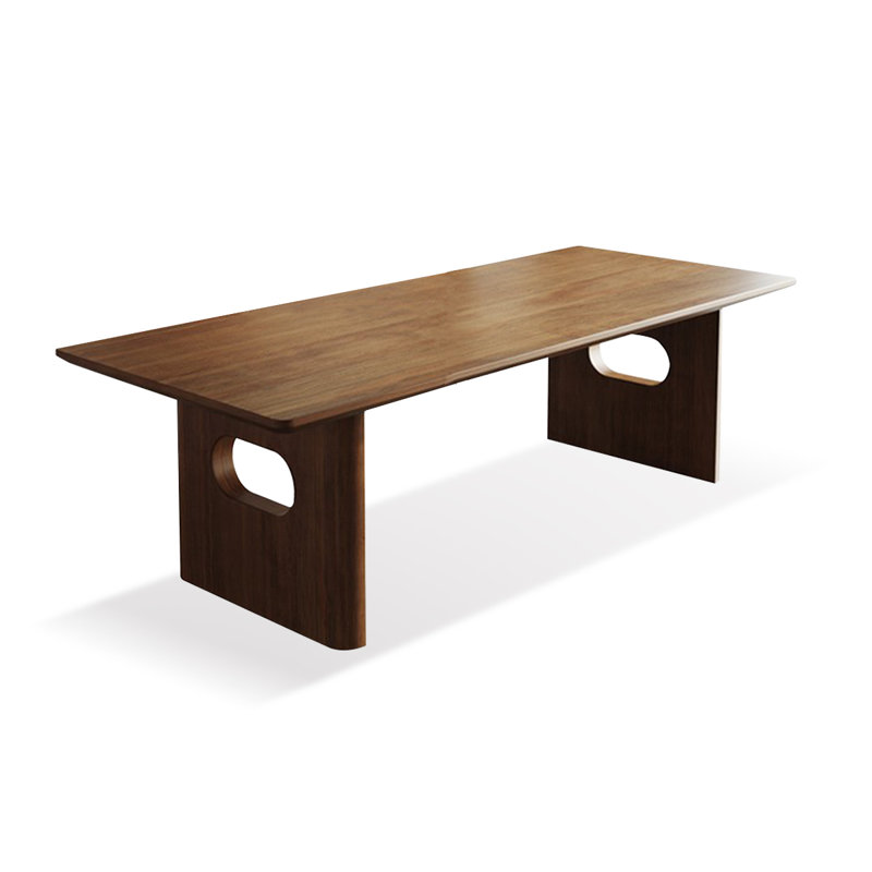 Table de salle à manger rectangulaire en bois massif brun, H 29,53 po x L 62,99 po x l 31,5 po