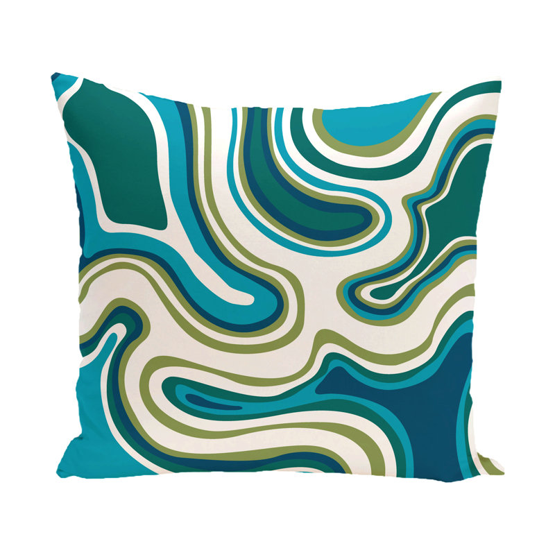 Housse de coussin d'extérieur carré Beach Insert Agate, Bleu, H 20 po x l 20 po