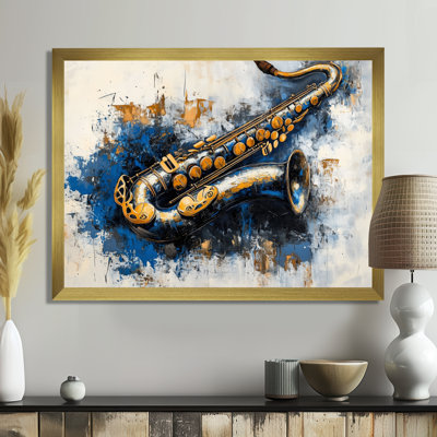 Solo de cuivres de minuit - Impression sur toile encadrée pour saxophone