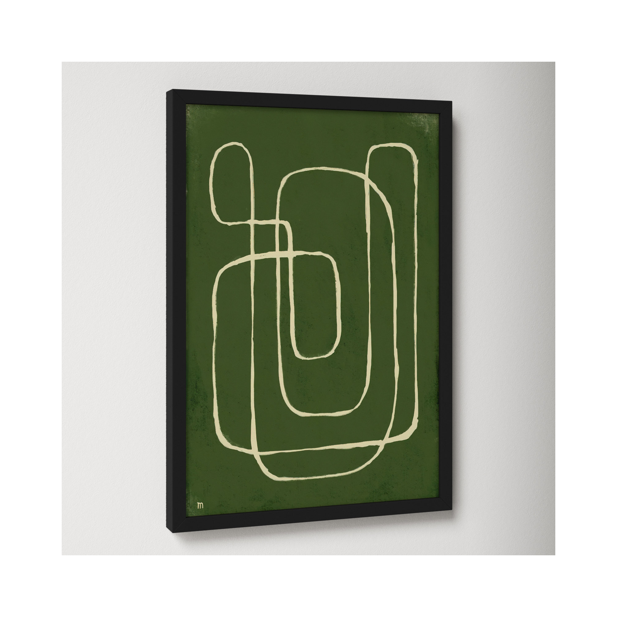 Line Works 2 by StudioM, 20" H x 14" W x 1.25" D, Black Framed Paper