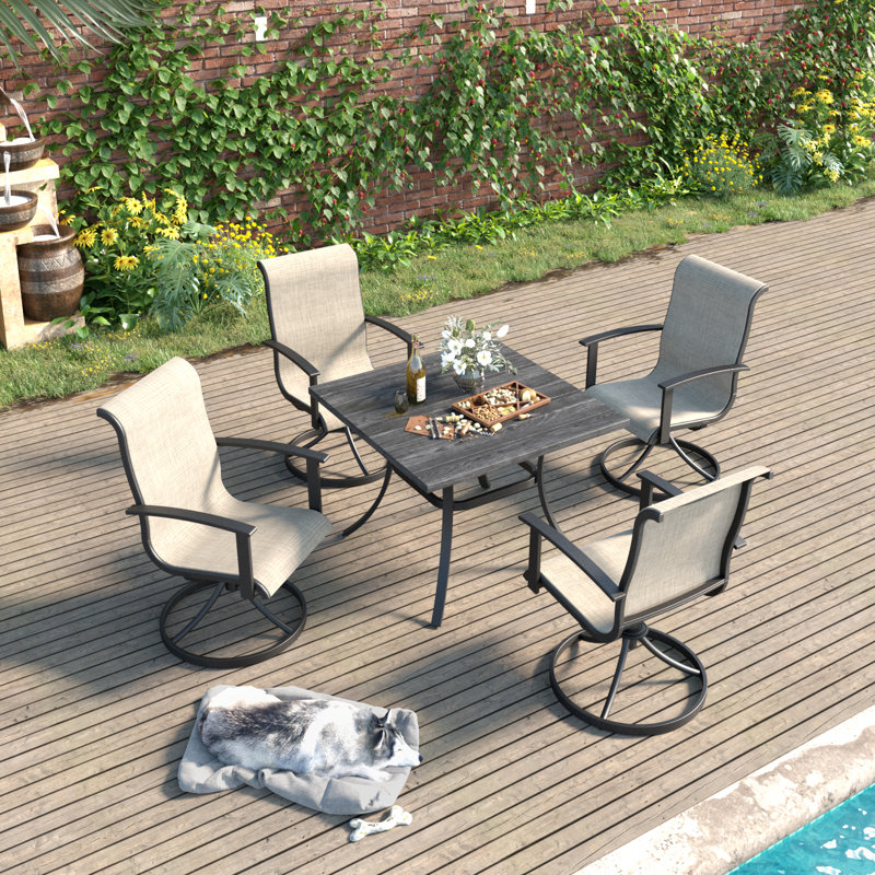 Errik 4 - Person Patio Dining Set with Square Table