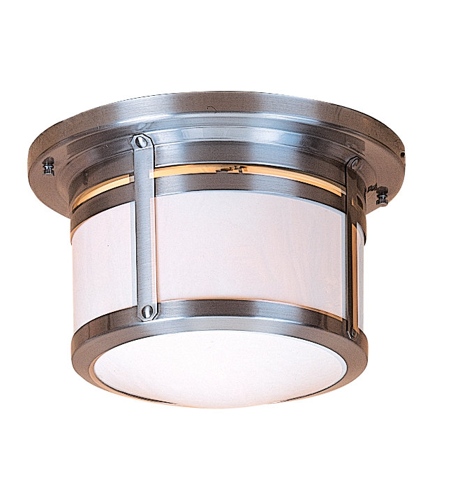 Plafonnier encastré de style lanterne à 2 lumières Arinze, H 8,5 po x l 13,75 po, Étain, Mica amande