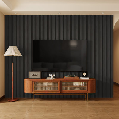 2 panneaux muraux à lattes acoustique PCS x L 94,5 po x l 24 po, aspect éco-bois pour mur / plafond de maison / bureau