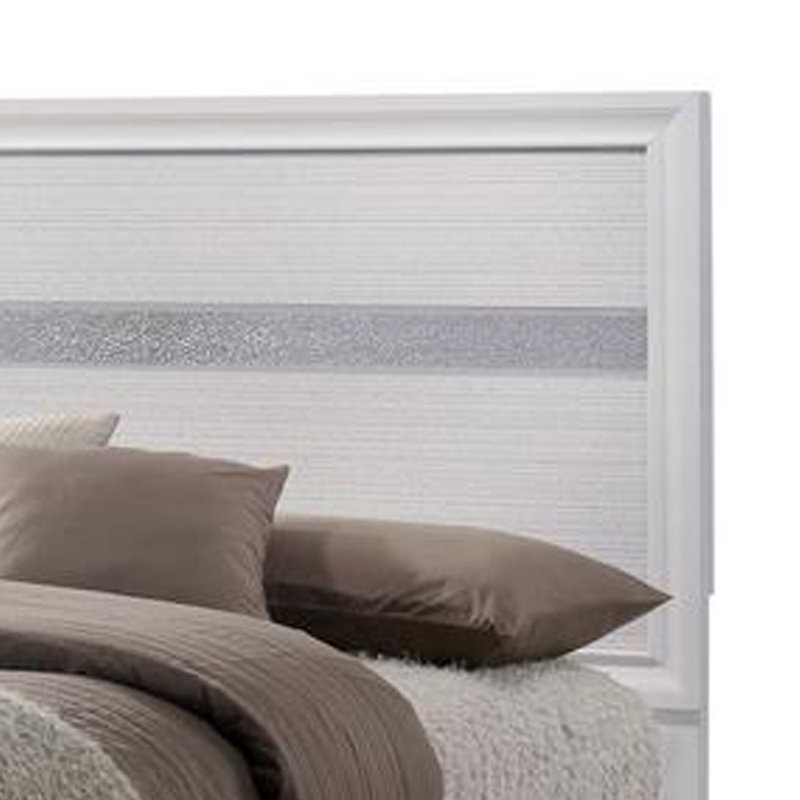 Lit plateforme avec rangement Lininger, Blanc, Grand