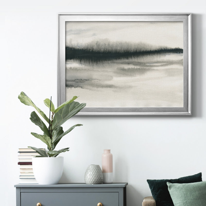 Toile encadrée de qualité supérieure Marshland Mist - prête à être accrochée, H 18,5 po x l 24,5 po x P 1 po, Argent