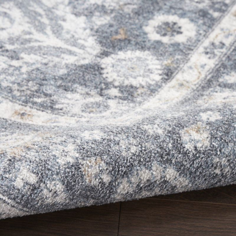 Tapis bleu foncé Nourison Astra, Rectangle 4 pi x 6 pi