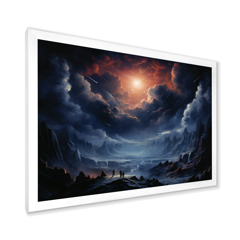«Blue Orange Universal Wonders I», reproduction sur toile, H 24 po x l 32 po x P 1 po, Cadre photo blanc