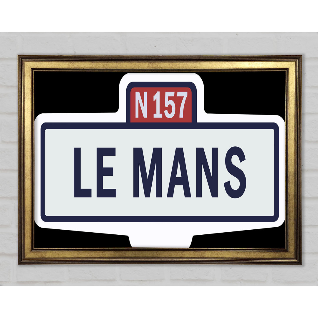 Le Mans Rennen Schild - Einzelner Bilderrahmen Typografie