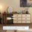 Coiffeuse avec miroir lumineux, 6 tiroirs
