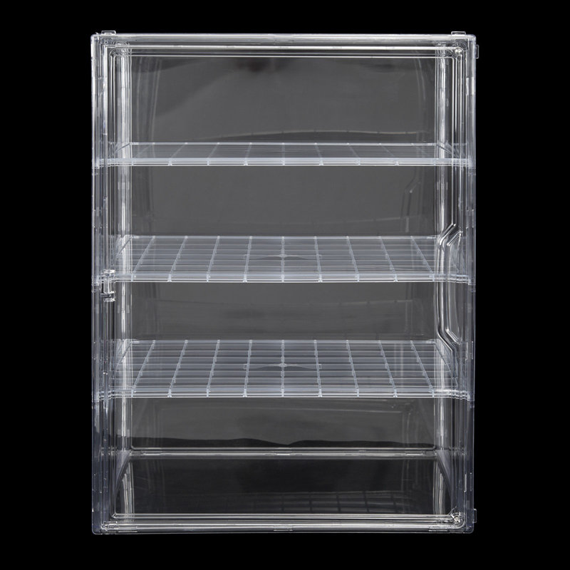 4-Tier Clear Display Case Blind Box Figure Storage Box Showcase Dustproof Rack