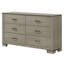 Mobilier de chambre à coucher moderne et élégant à 6 tiroirs avec commode de rangement à finition grise 1 pièce