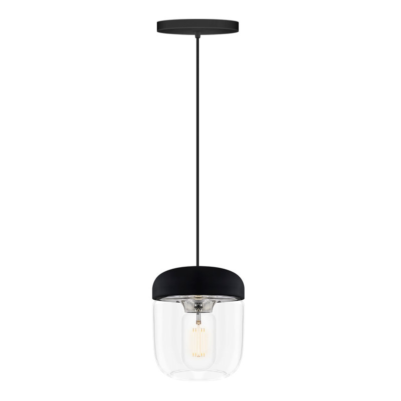 Luminaire suspendu en pot 1 lumière Hisako, Acier poli