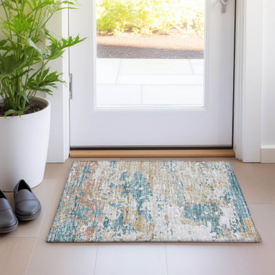 Premium Machine Washable Hintzen AMF69 Teal Rug