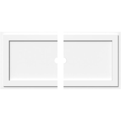 36"W x 18"H x 2"ID x 12 1/2"C x 1"P Rectangle Architectural Grade PVC Contemporary Ceiling Medallion, Two Piece
