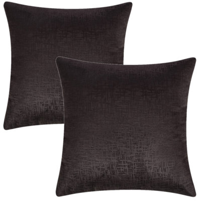 Set Of 2 Velvet Embossed Pillow Covers