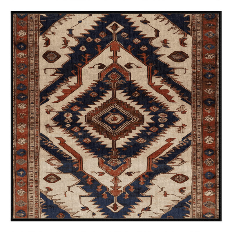 Machine Washable Persian Brown Area Rug, Square 8'