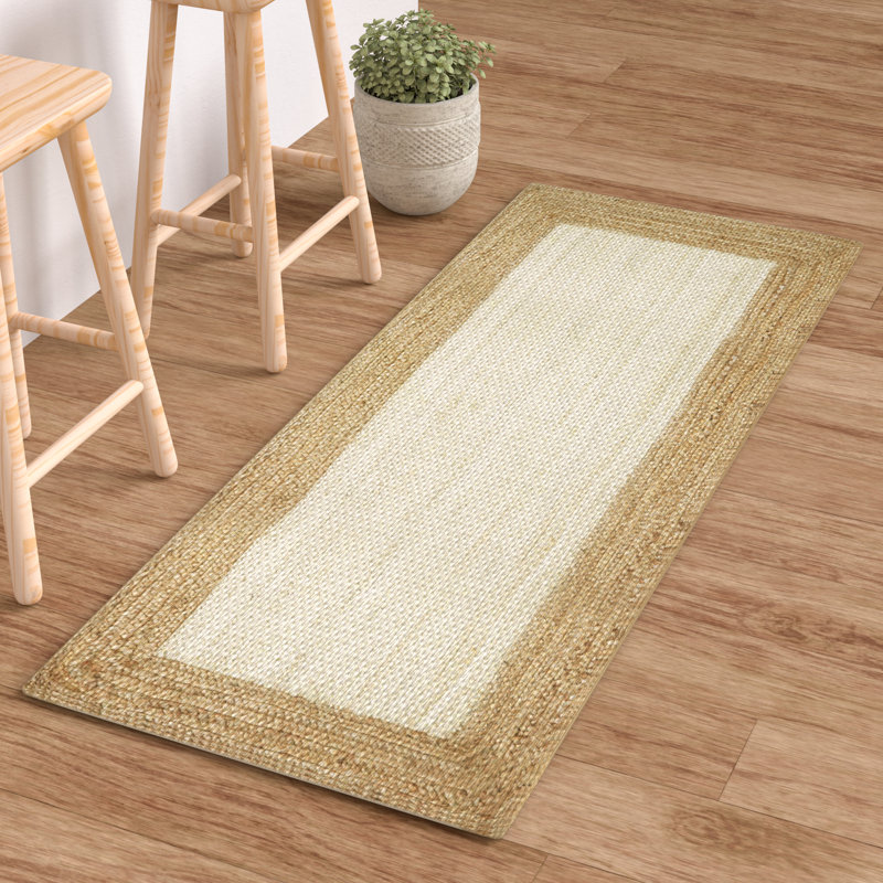 Tapis en jute tressé à la main Kayleigh , Tapis de couloir 2 pi 4 po x 6 pi
