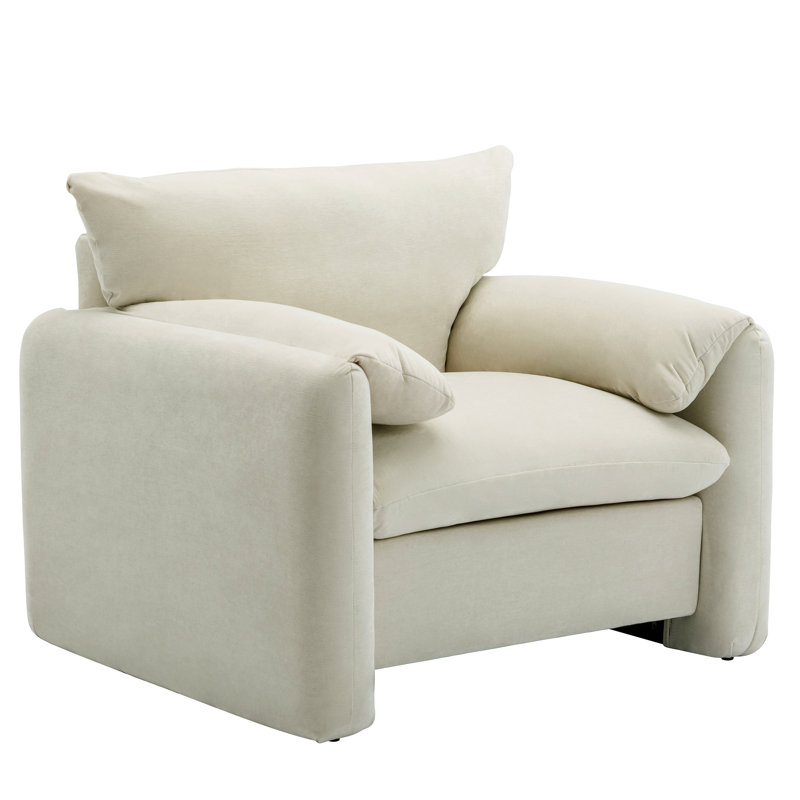 Fauteuil d'appoint simple avec revêtement en tissu résistant aux taches et rembourrage en mousse dense