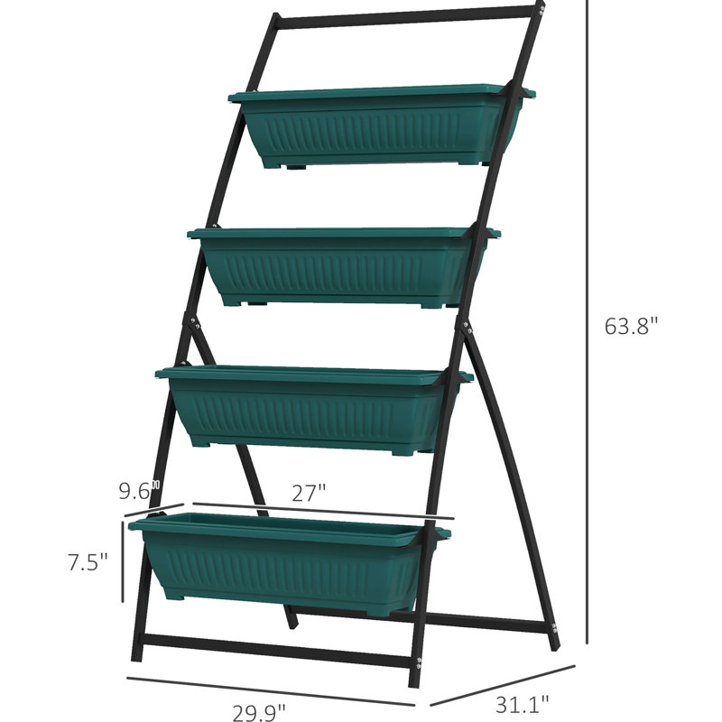 Seau de jardin vertical à 4 niveaux - auto-drainant pour la croissance des plantes