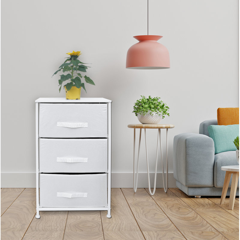 45 cm W Chest of 3 Drawers, White